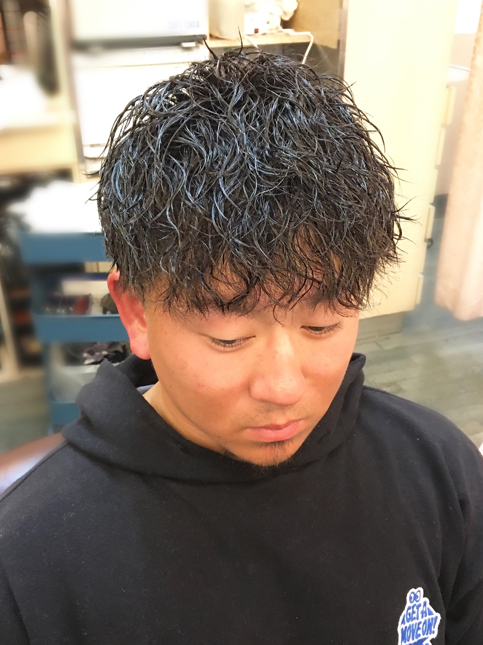 ツーブロックツイストスパイラルパーマ/マッシュ刈り上げ