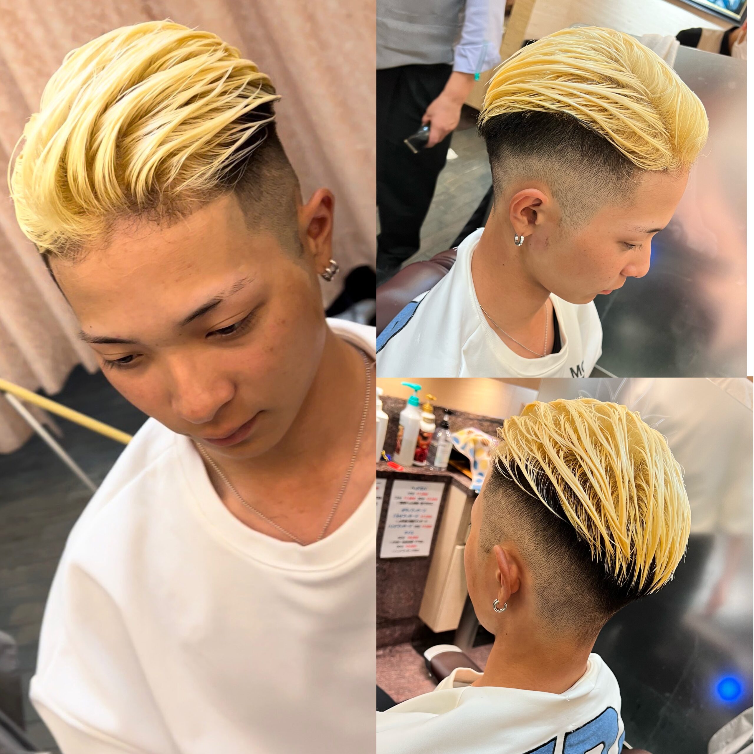 スキンフェードブリーチカラー相島