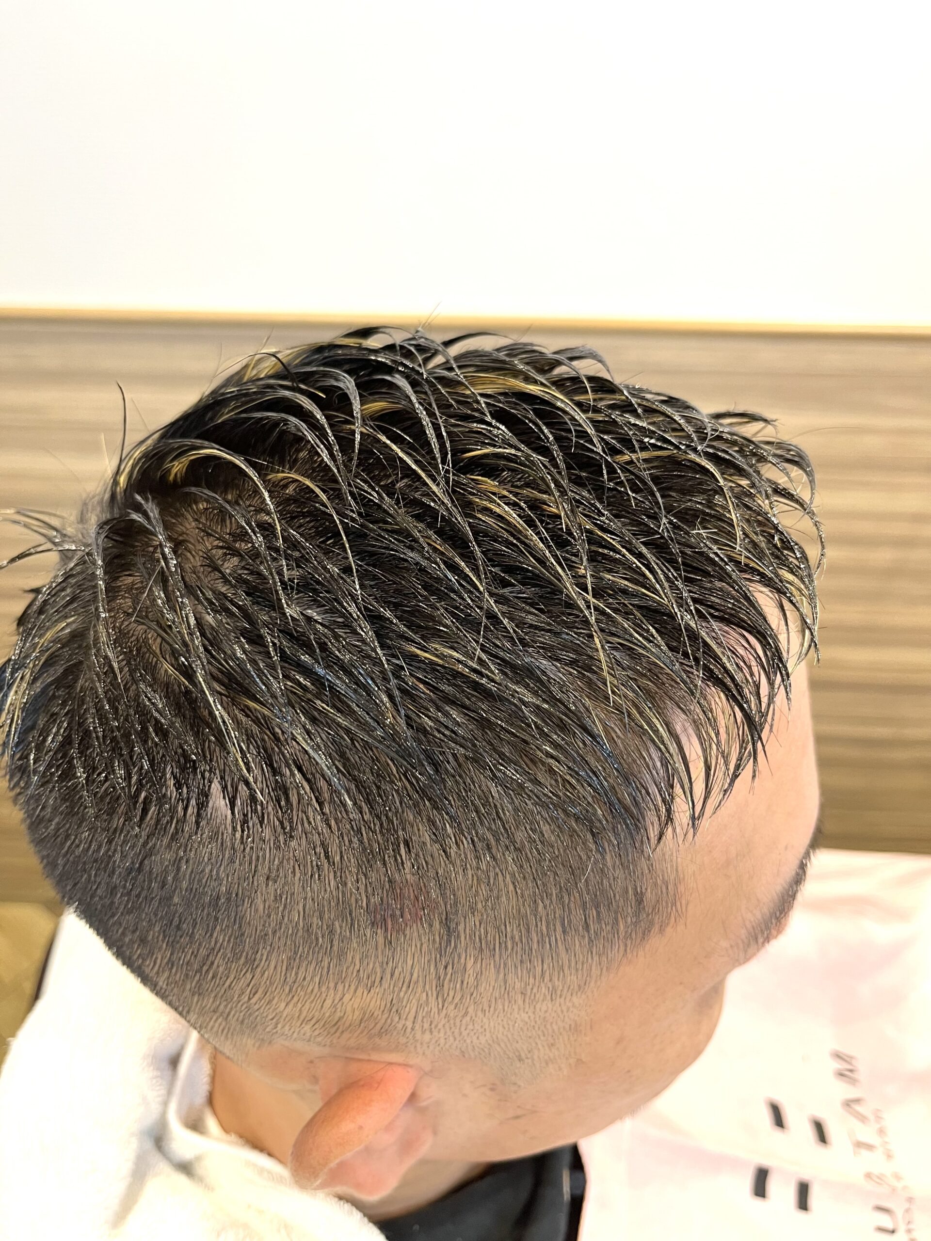 フェード金メッシュショート